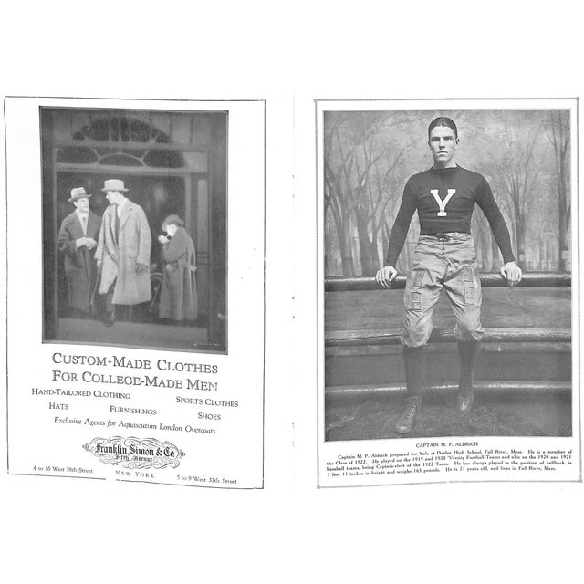Paper Official Souvenir Program of the Princeton-Yale Football Game Yale Bowl 1921 For Sale - Image 7 of 12