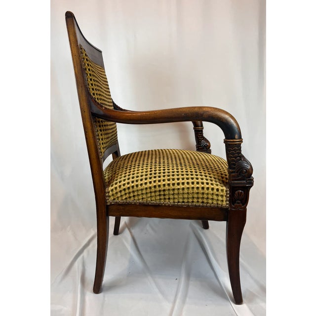 Traditional Mid 19th Century Antique Hand Carved Wooden Frame Armchairs - a Pair For Sale - Image 3 of 8