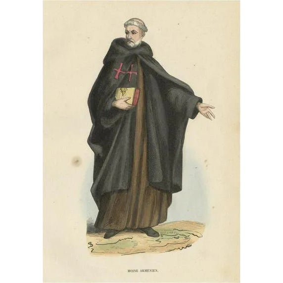 Tiron, Armenian Monk, 1845, Hand-Colored Print For Sale