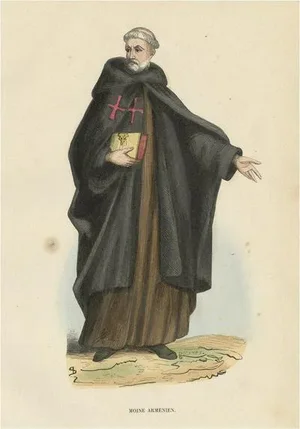 Tiron, Armenian Monk, 1845, Hand-Colored Print
