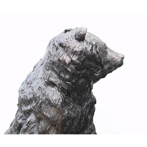 Metal Large American Bronze Bear Garden Statue For Sale - Image 7 of 11