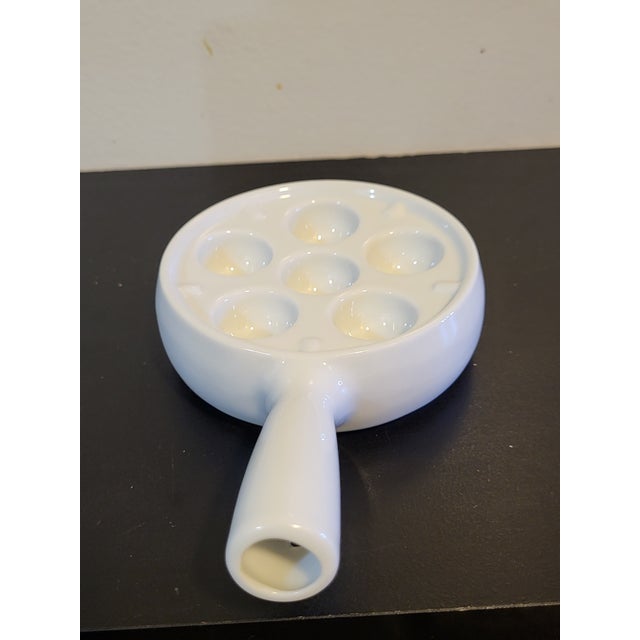 Mid-Century Modern 1990s White Porcelain Escargot Baking Dish France For Sale - Image 3 of 11