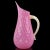 Beautiful and large, vintage Murano hand blown opalescent pink and gold flecks Italian art glass pitcher / flower vase. It...