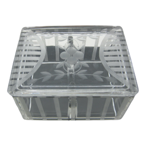 1940s Vintage, American Brilliant Period Glass Vanity Box