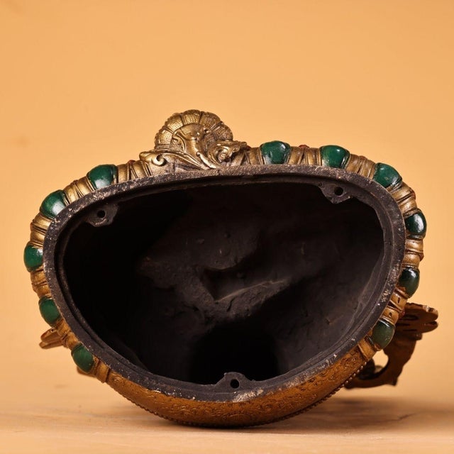 Late 19th Century Gilt Bronze Green Tara Statue, Tibetan Buddhist Figure, 900g For Sale - Image 9 of 9