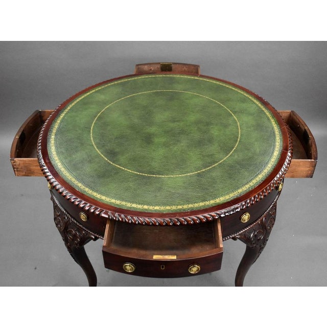 Antique Edwardian Mahogany Drum Table, 1900 For Sale - Image 12 of 13