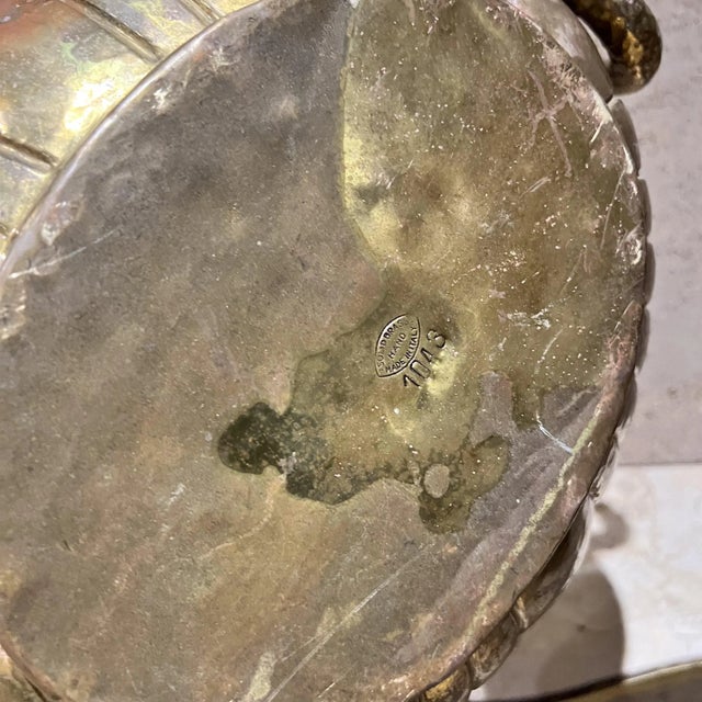 Brass 1950s Egidio Casagrande Hammered Brass Centerpiece Bowl Italy For Sale - Image 8 of 10