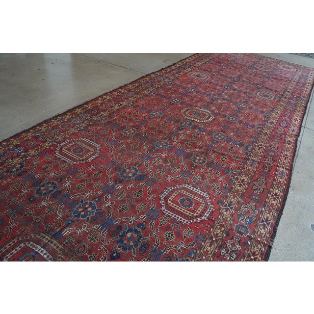 Mid-19th Century Central Asian Beshir Gallery Carpet ( 6'7" x 21'4" -201 x 650 ) For Sale - Image 4 of 4
