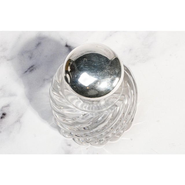 A striking example of late Victorian English deskware, this substantial antique inkwell combines beautifully cut solid...