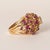 Vintage 21k Gold Ruby and Diamond Dome Cocktail Ring, Size 6.75 For Sale - Image 4 of 4