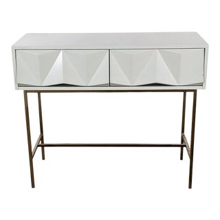 West Elm White Console Table For Sale