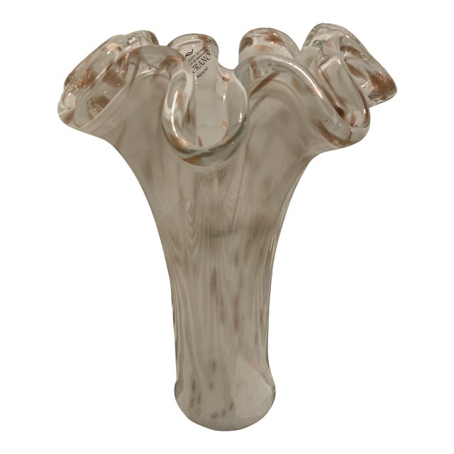 Tammaro Home Contemporary Murano Glass Vase With Gold Specks Chairish