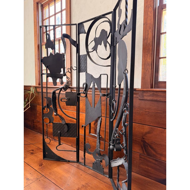1990s Scrap Metal Screen Sculpture For Sale - Image 5 of 8
