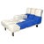 Italian Postmodern Padded Blue and White Cubes Chaise Longue attributed to Arflex, 1990s For Sale