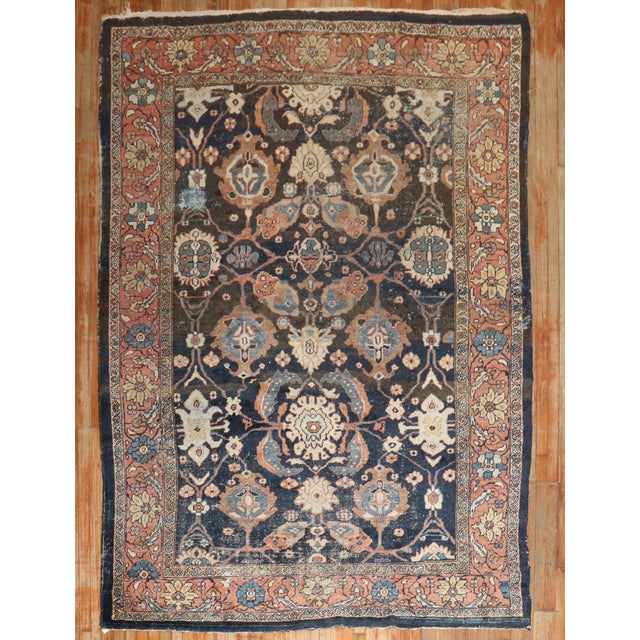 Antique Zabihi Collection Masculine Persian Sultanabad Rug For Sale - Image 10 of 12