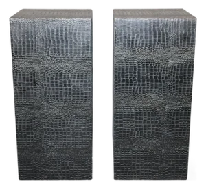 Mid 20th Century Pair Faux Snake Skin Pedestals - 2 Pieces