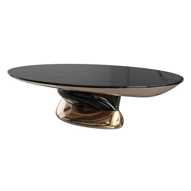Not Yet Made - Made To Order "Modena" Coffee Table With Bronze and Stainless Steel For Sale - Image 5 of 8