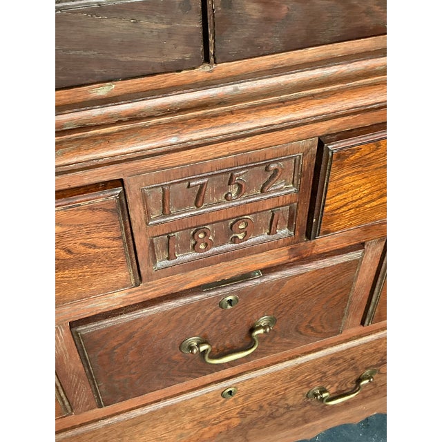 Coffee Vintage Boho Hand Crafted 18th Century Cabinet For Sale - Image 8 of 12