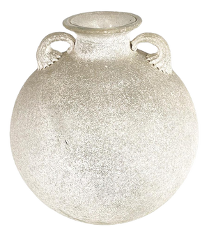 Mid-Century Italian Modern White Glass Vase or Amphora attributed to Sergio Asti, 1960s