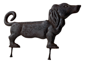 Vintage Dachshund Cast Iron Sign, 1950s