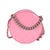 Contemporary Pink Glazed Calfskin Round As Earth Bag For Sale - Image 3 of 7