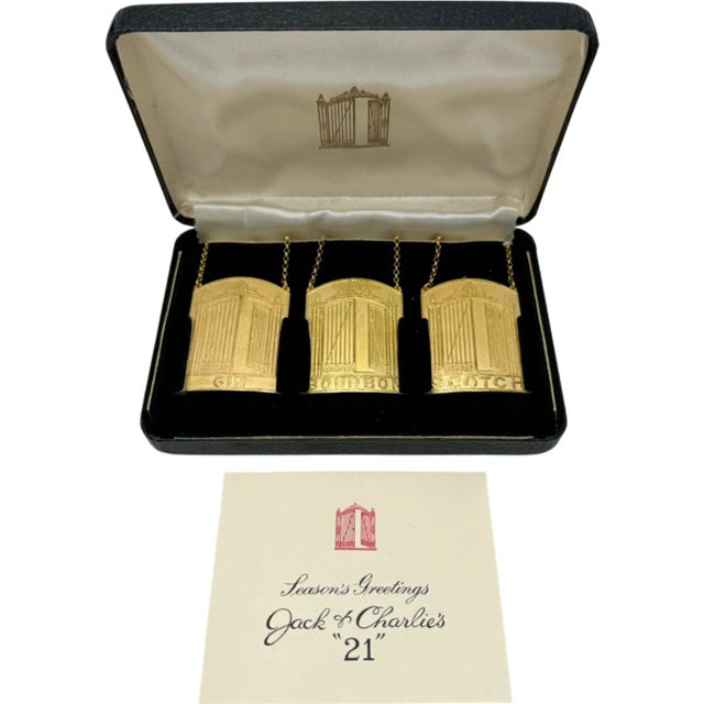 Mid-Century Modern Mid 20th Century The 21 Club Jack & Charlie’s Season’s Greetings Decanter Tags - Set of 3 For Sale - Image 3 of 17