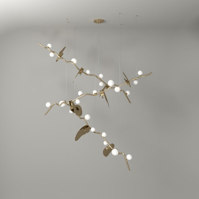 Goldenrod Almond Suspension Lamp by Creativemary For Sale - Image 8 of 11