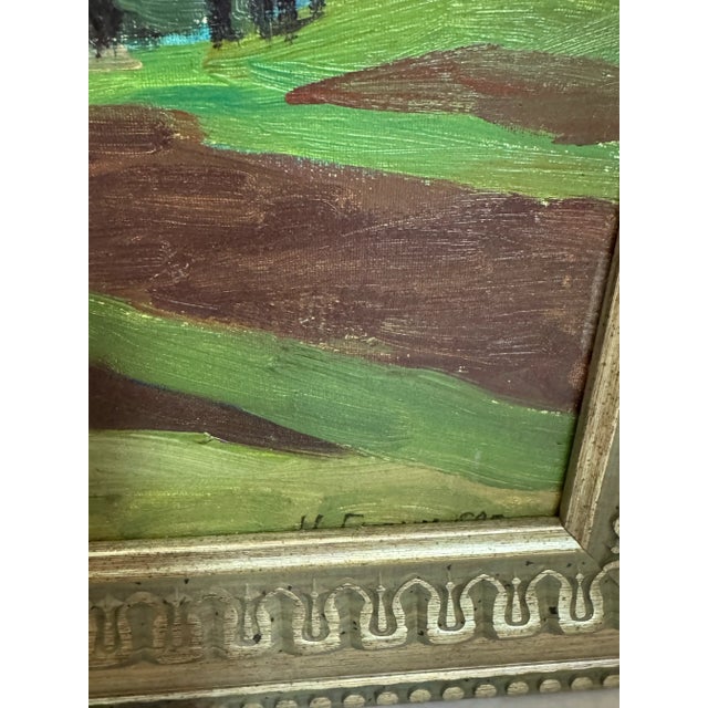 Wood Surin, Nikolay, "Ural Village," Russian Painting, 1968 For Sale - Image 7 of 9