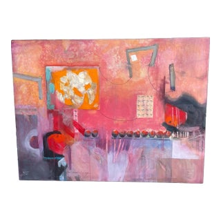 Sue Nosler Gray Whimsical Abstract Painting For Sale