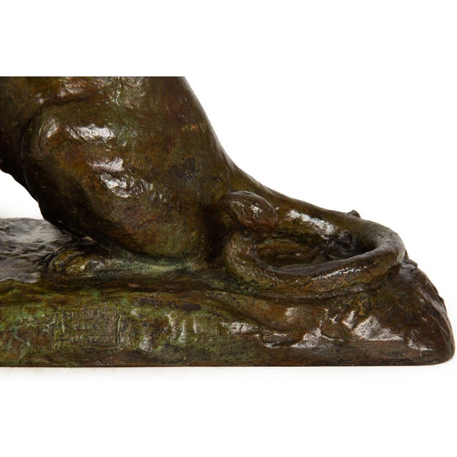 Modernist Bronze Sculpture of a Roaring Panther by Adolphe Geoffroy & Susse For Sale - Image 11 of 18