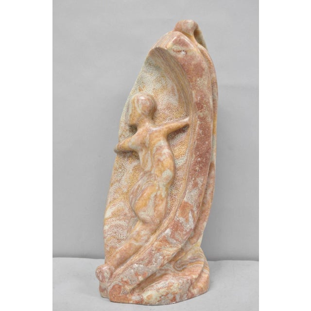Vintage Seymour Shuren Modern Pink Carved Marble Abstract Nude Figure Sculpture For Sale - Image 18 of 18