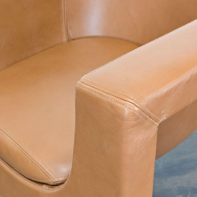 Brown Stua Nube Modern Brown Leather Lounge Chair With Chrome Legs For Sale - Image 8 of 8