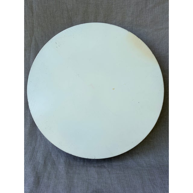 Vintage White Tole Round Tray For Sale - Image 9 of 16