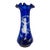 Vintage Mary Gregory Style Cobalt Blue Glass Vase With Ruffled Rim For Sale
