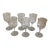 1980s Baccarat Capri Optic Claret Wine Stems - Set of 6 For Sale