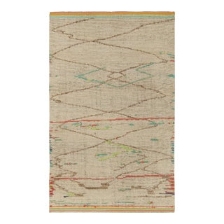 Rug & Kilim’s Moroccan Style Rug in Beige-Brown, Red and Green - 9'x12' For Sale