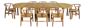 Dining Room Set by Hans J. Wegner, 1960s, Set of 9
