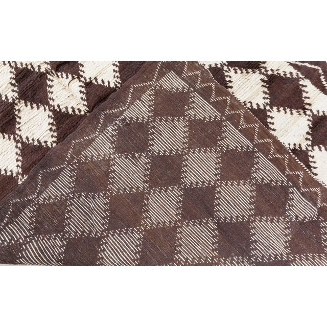 Brown Doris Leslie Blau Mid-20th Century Moroccan Handmade Wool Rug For Sale - Image 8 of 9