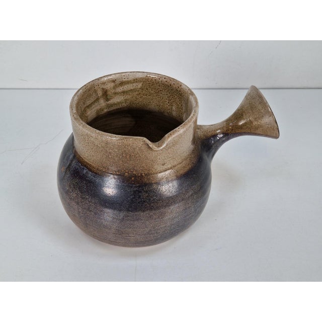 Vintage Glazed Sandstone Jug by Roland Zobel for Atelier Les Cycladen, ​​France, 1970s For Sale - Image 4 of 11