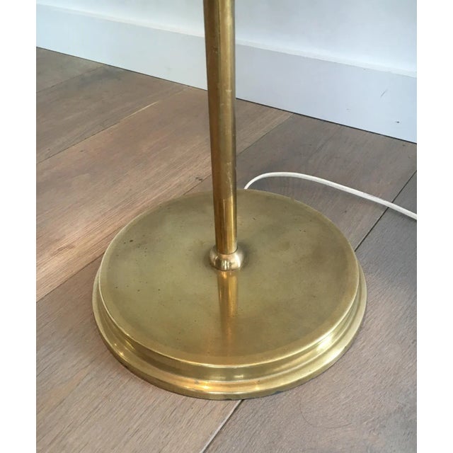 Metal Bronze and Brass Floor Lamp with Brass Shade For Sale - Image 7 of 13