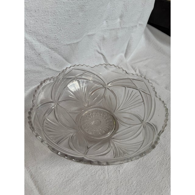 Lovely lad crystal with beautiful edging interesting shape bowl