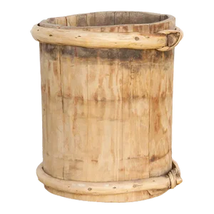Oxidized Wood & Bamboo Bucket