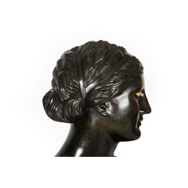 Metal Rare Italian Antique Grand Tour Bronze Sculpture Bust of So-Called Sappho For Sale - Image 7 of 18