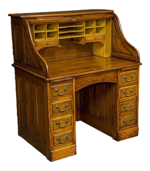 Antique Walnut Roll Top Desk