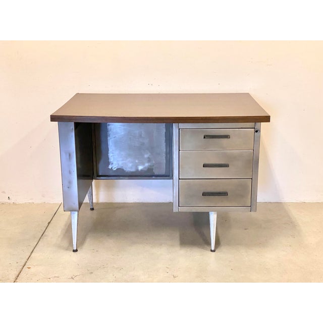 Mid-Century Modern Vintage Iron Desk, 1970s For Sale - Image 3 of 14