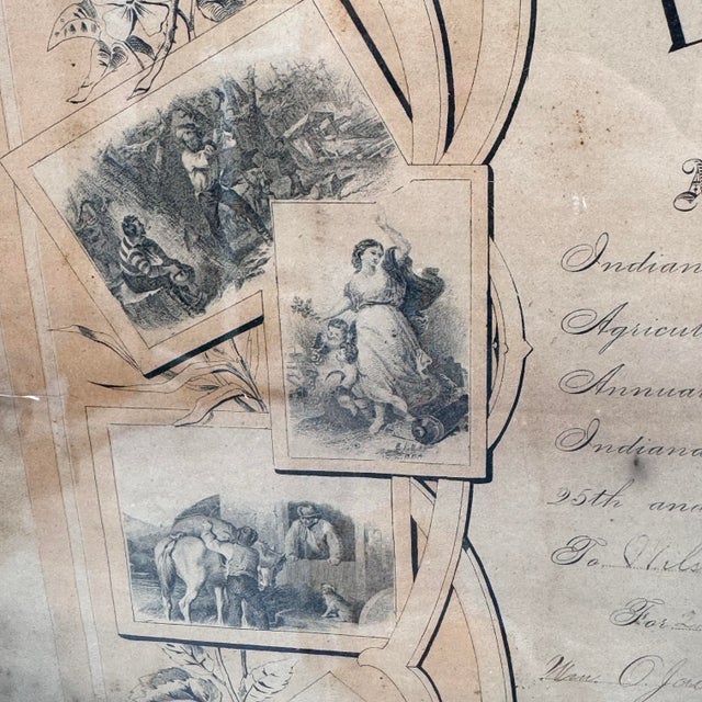 Paper 1884 Agricultural Fair Diploma Indiana Southern Michigan Americana For Sale - Image 7 of 12