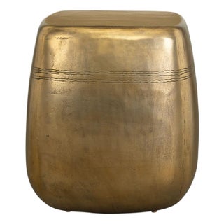 Outdoor Indoor Ibiza Brass Side Table Stool For Sale