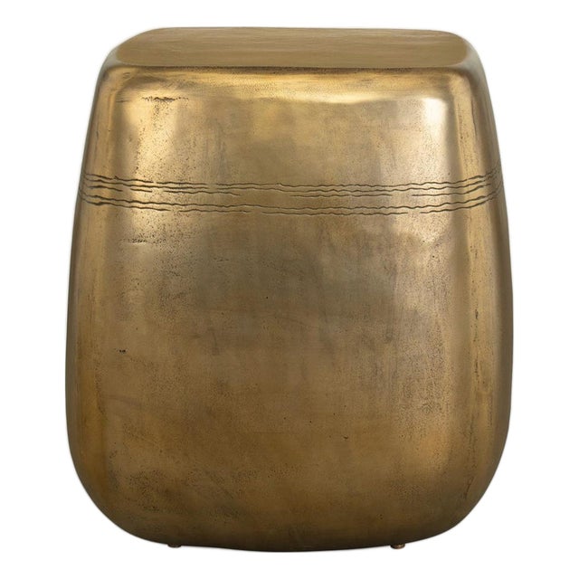 Outdoor Indoor Ibiza Brass Side Table Stool For Sale