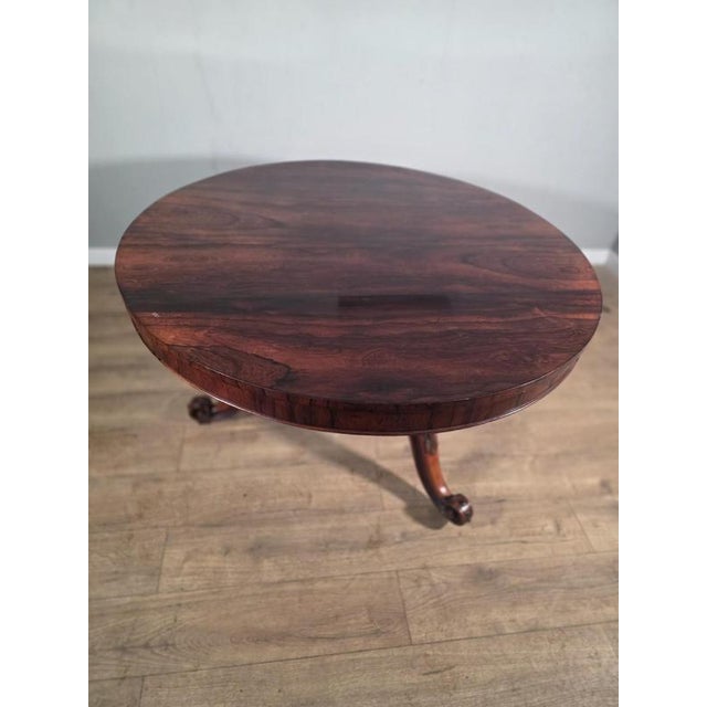 Antique Rosewood Circular Tilt Top Dining Table, 1850s For Sale - Image 3 of 8