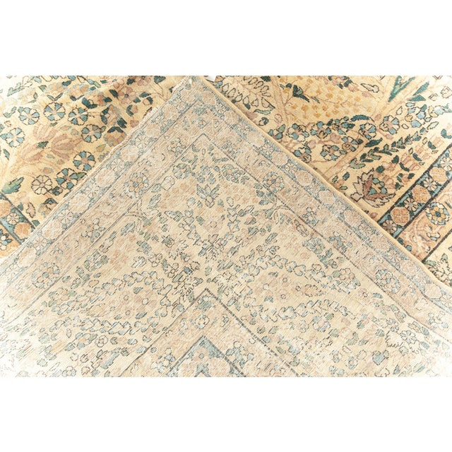 Brown Authentic Persian Kirman Handwoven Wool Carpet For Sale - Image 8 of 9